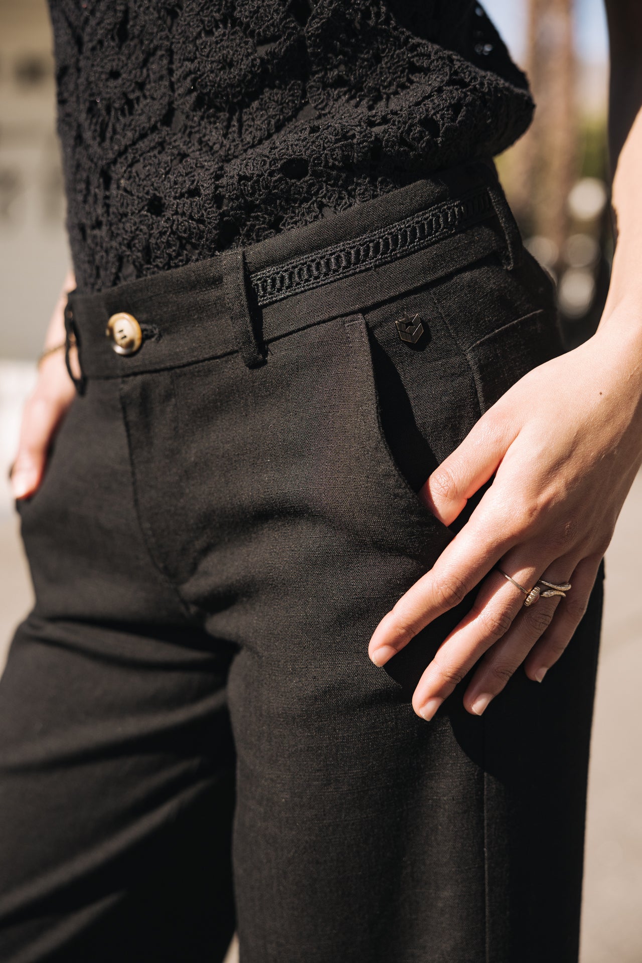 Pantalon Agatha Plain Linen (black)