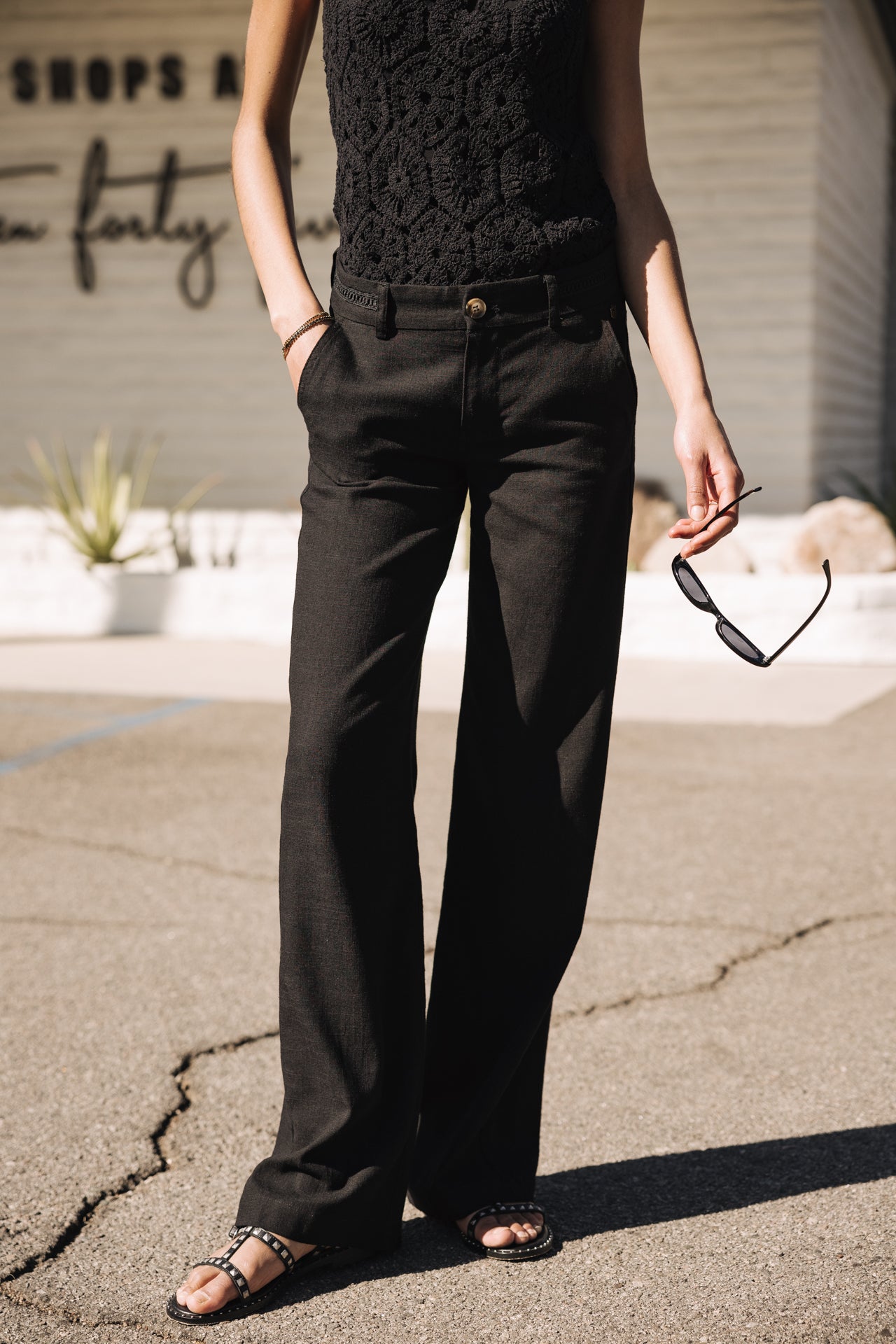Pantalon Agatha Plain Linen (black)
