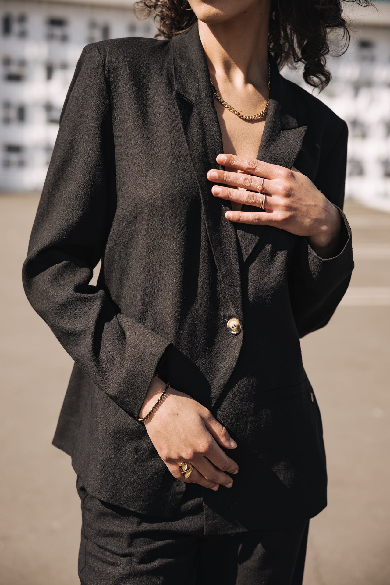 Blazer Bernie Plain Linen (Back)