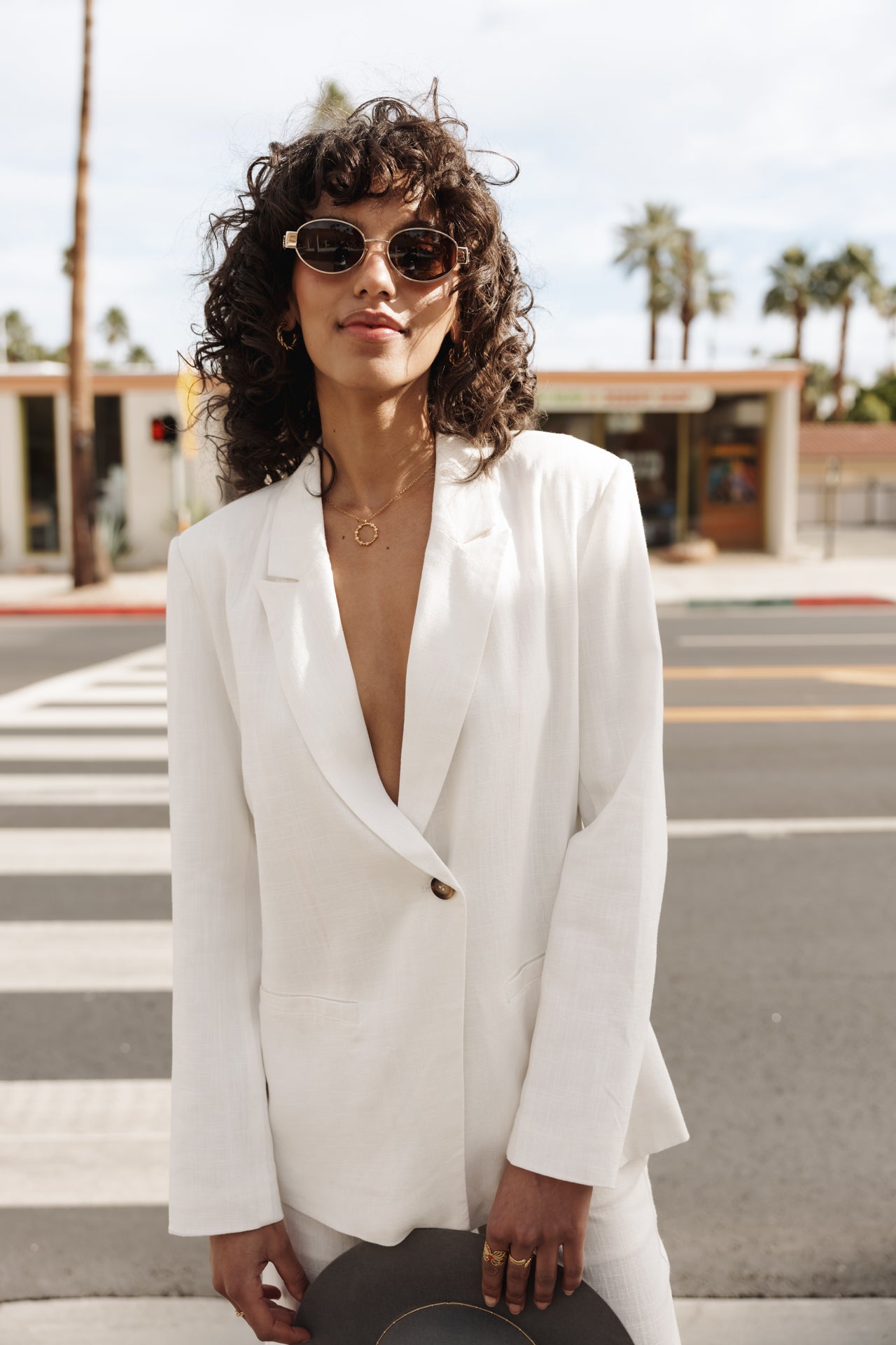 Blazer Bernie Plain Linen (bright white)