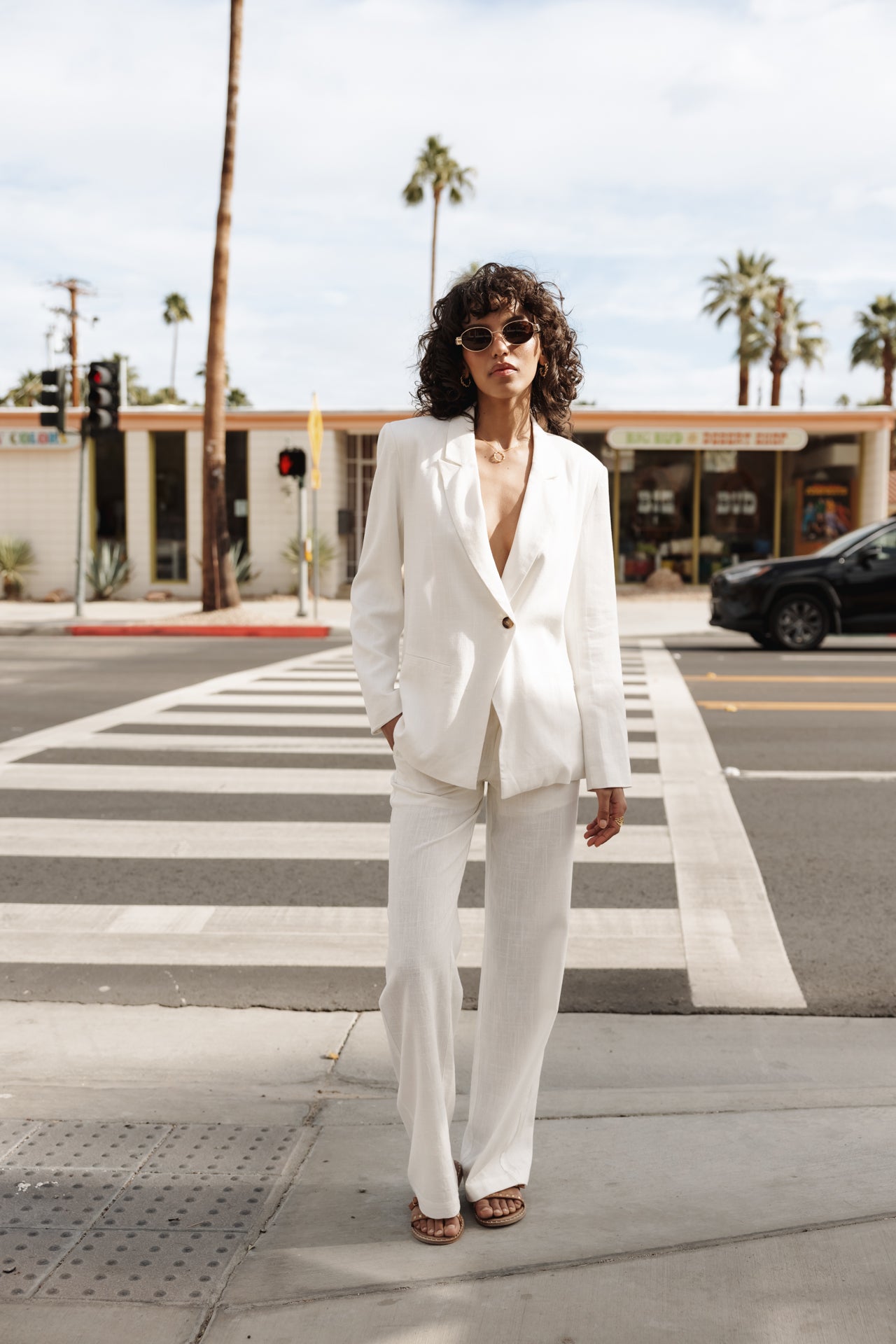 Blazer Bernie Plain Linen (bright white)