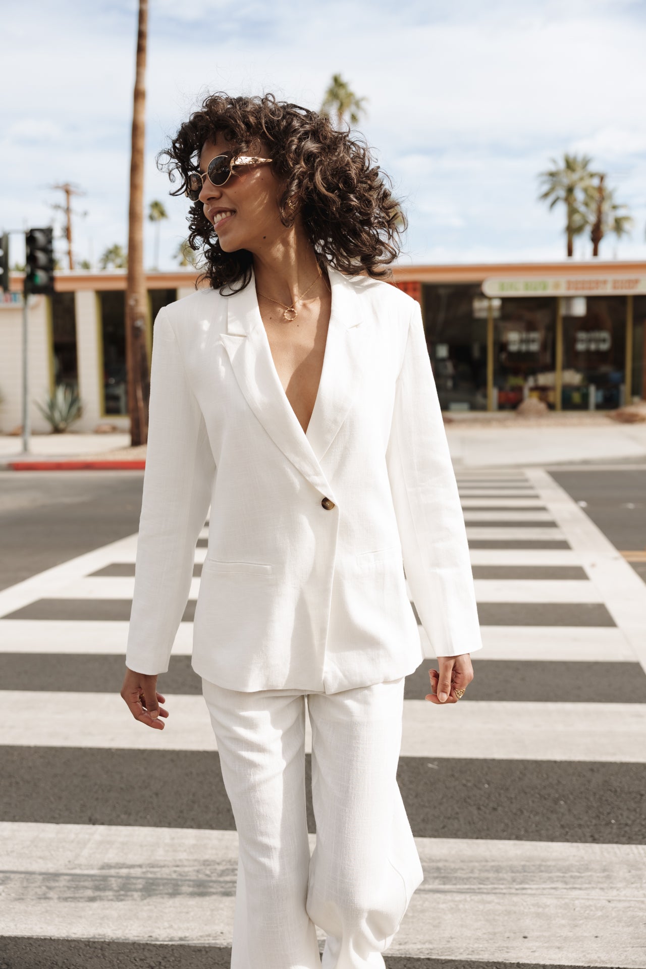 Blazer Bernie Plain Linen (bright white)