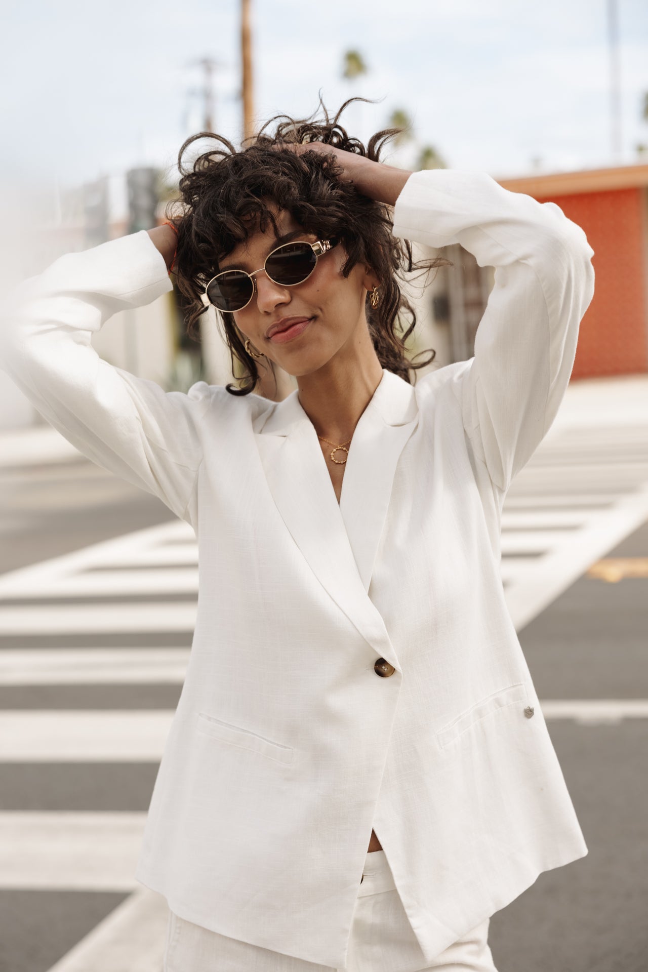 Blazer Bernie Plain Linen (bright white)
