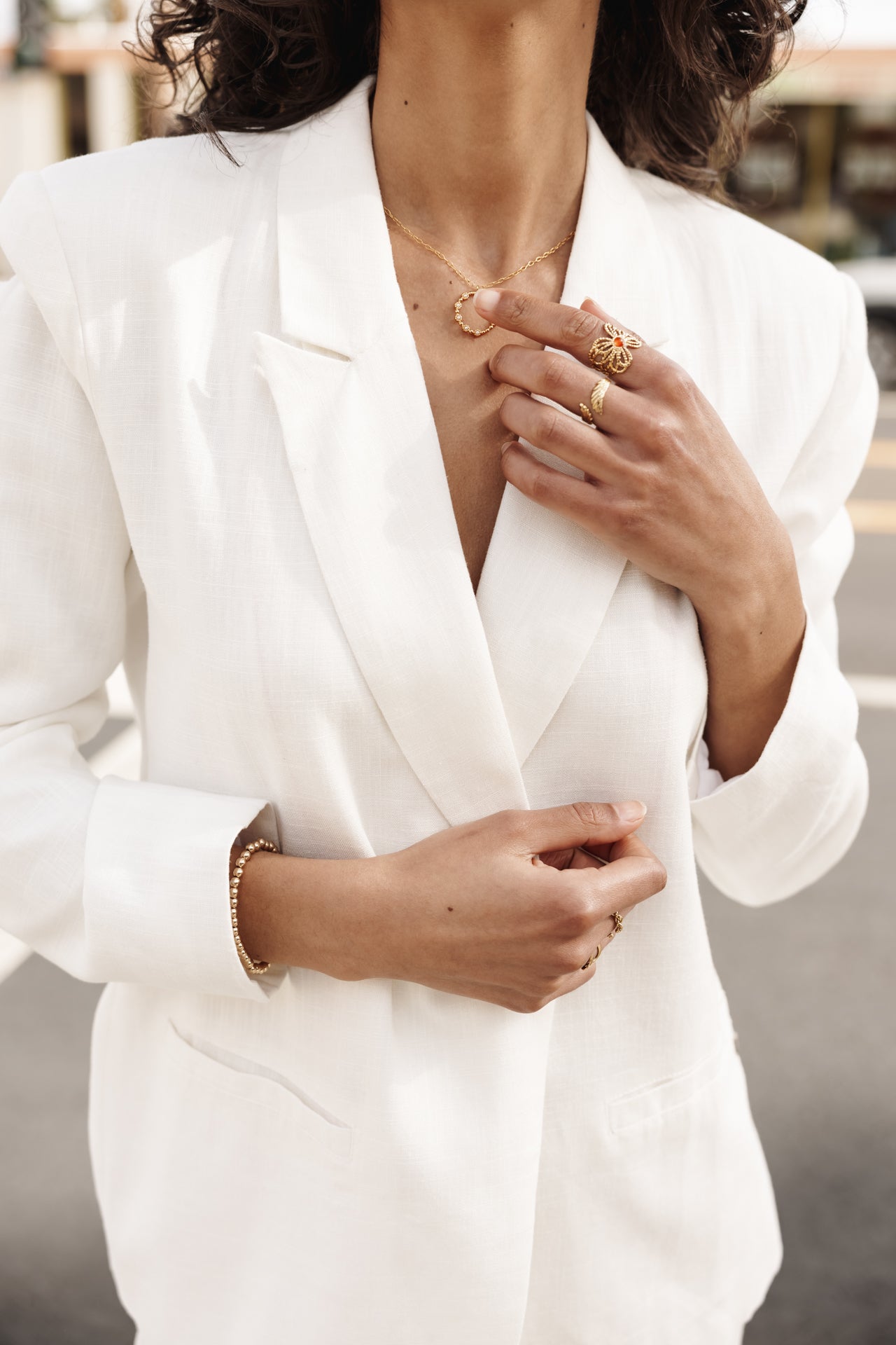 Blazer Bernie Plain Linen (bright white)