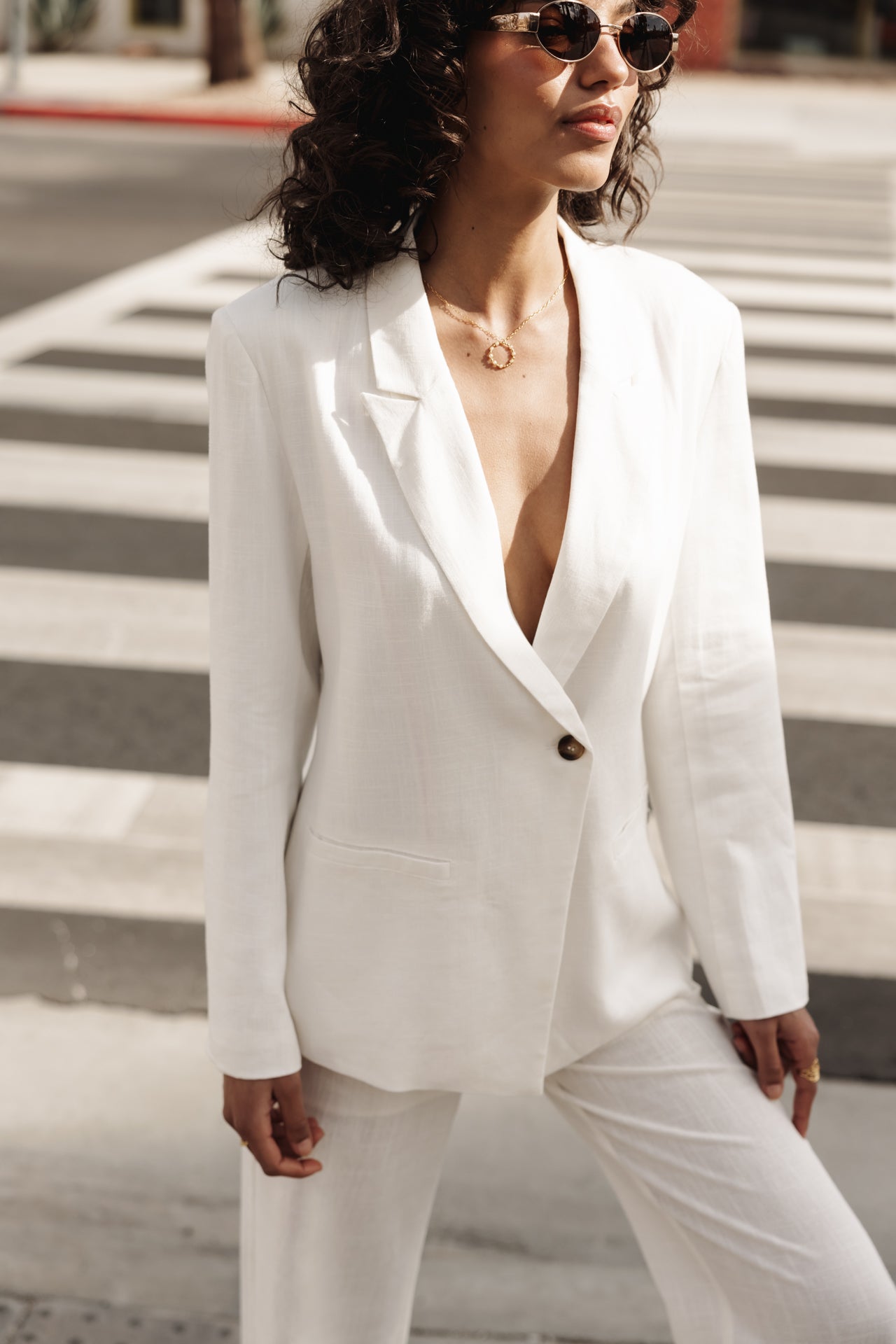 Blazer Bernie Plain Linen (bright white)
