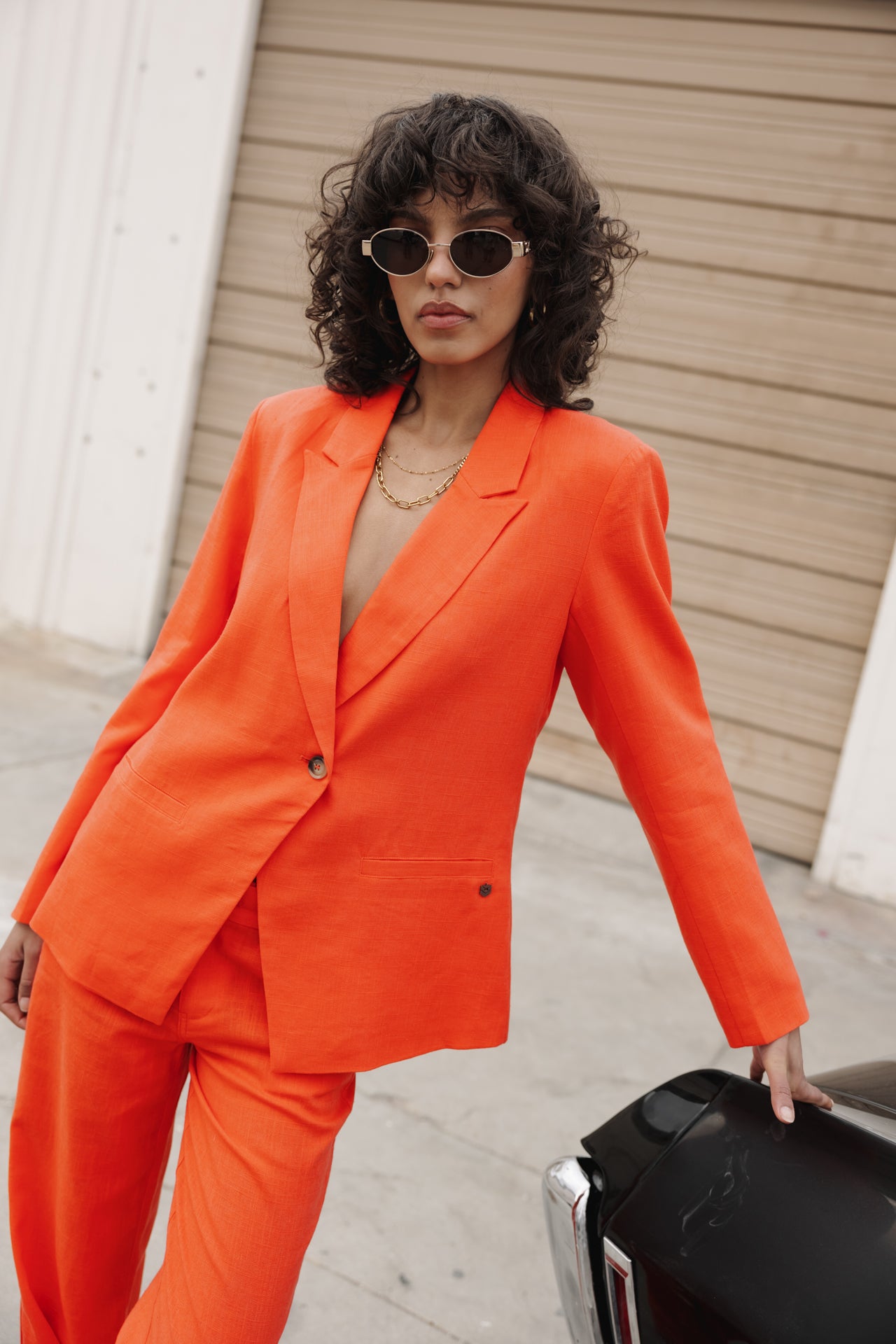 Blazer Bernie Plain Linen (tigerlily)