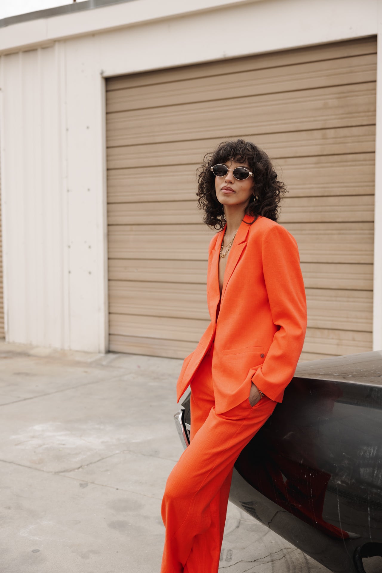 Blazer Bernie Plain Linen (tigerlily)