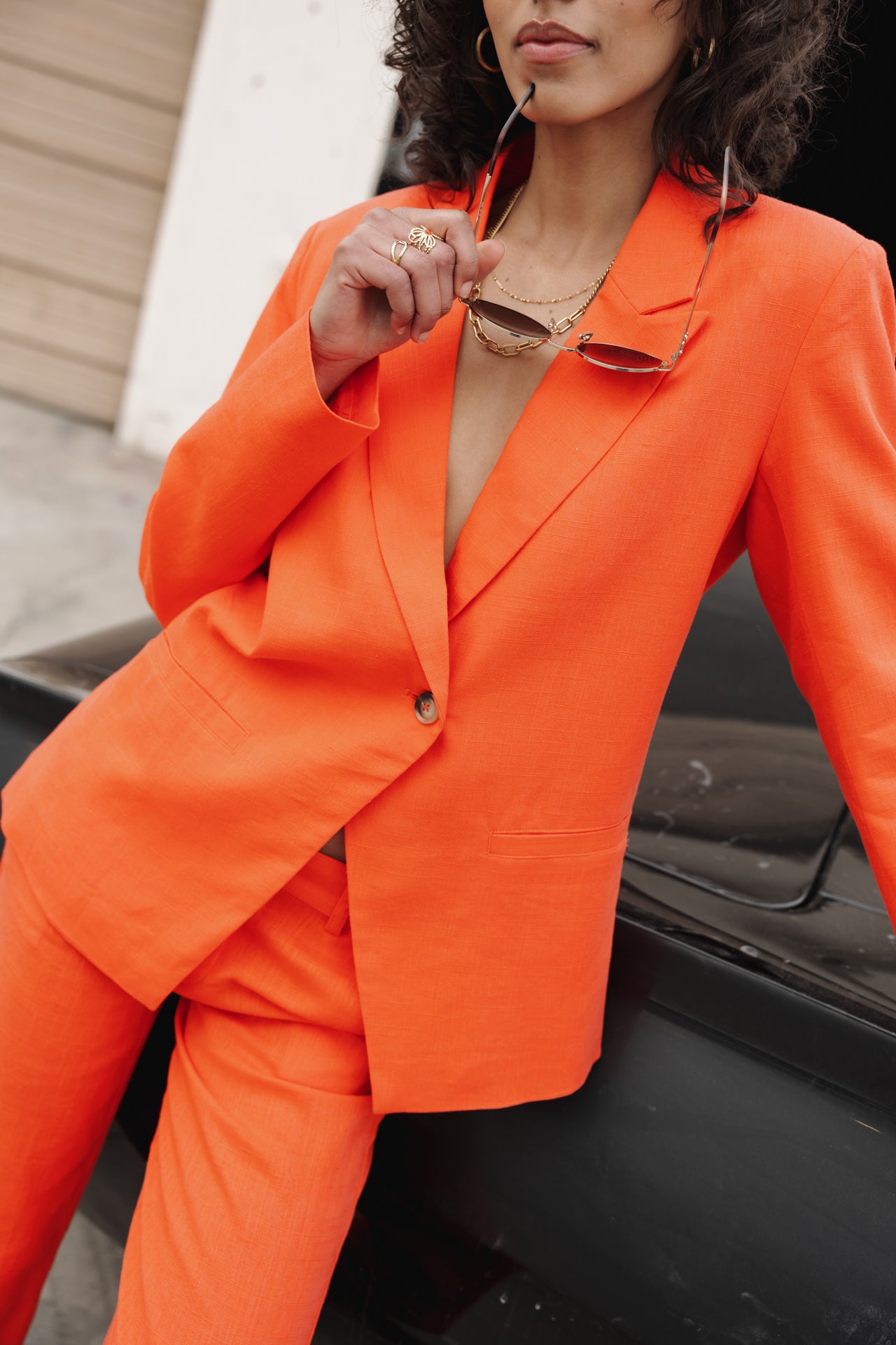 Blazer Bernie Plain Linen (tigerlily)