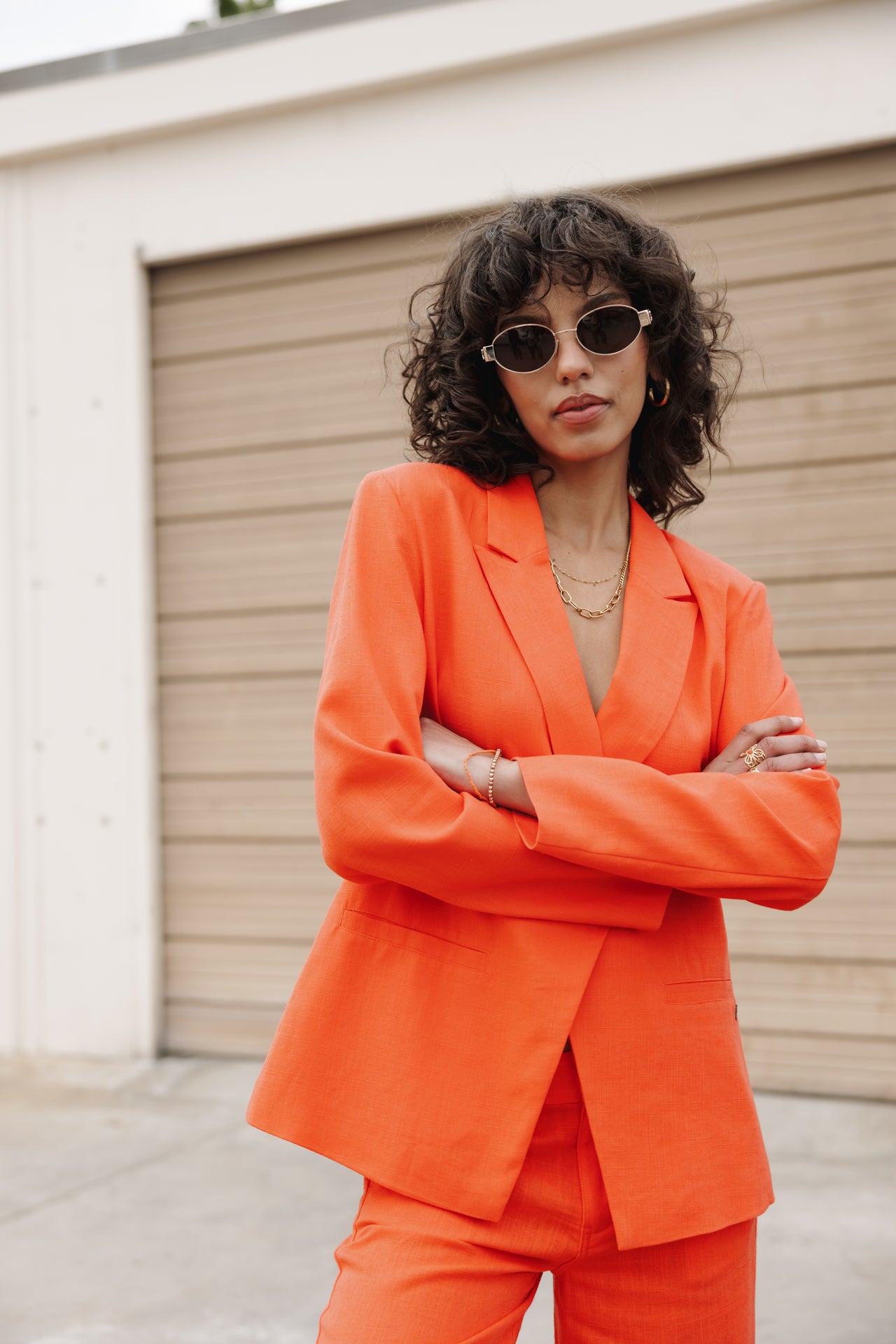 Blazer Bernie Plain Linen (tigerlily)