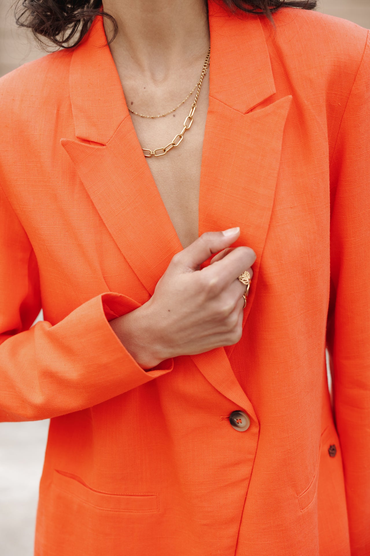 Blazer Bernie Plain Linen (tigerlily)