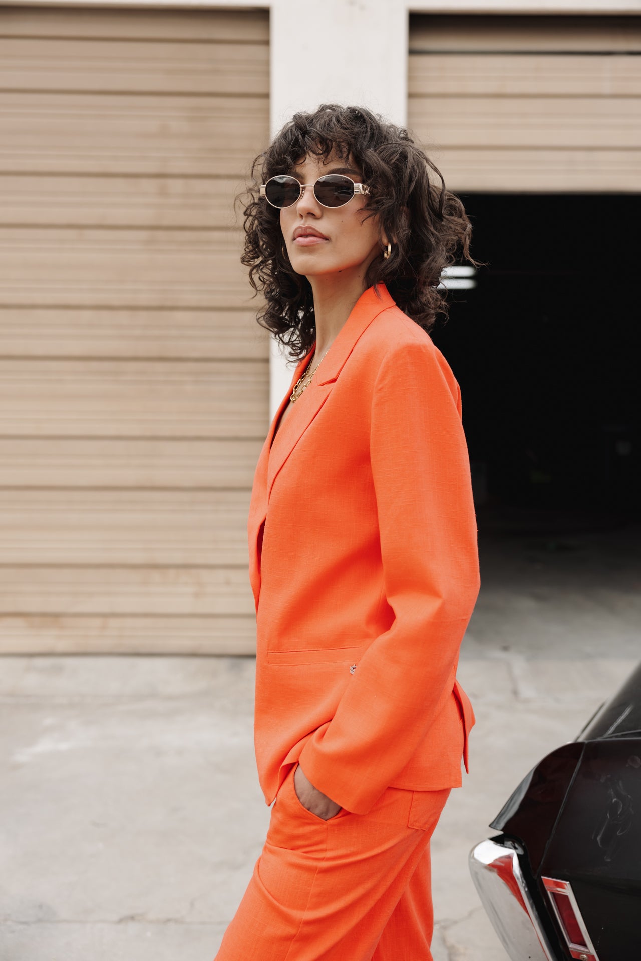 Blazer Bernie Plain Linen (tigerlily)