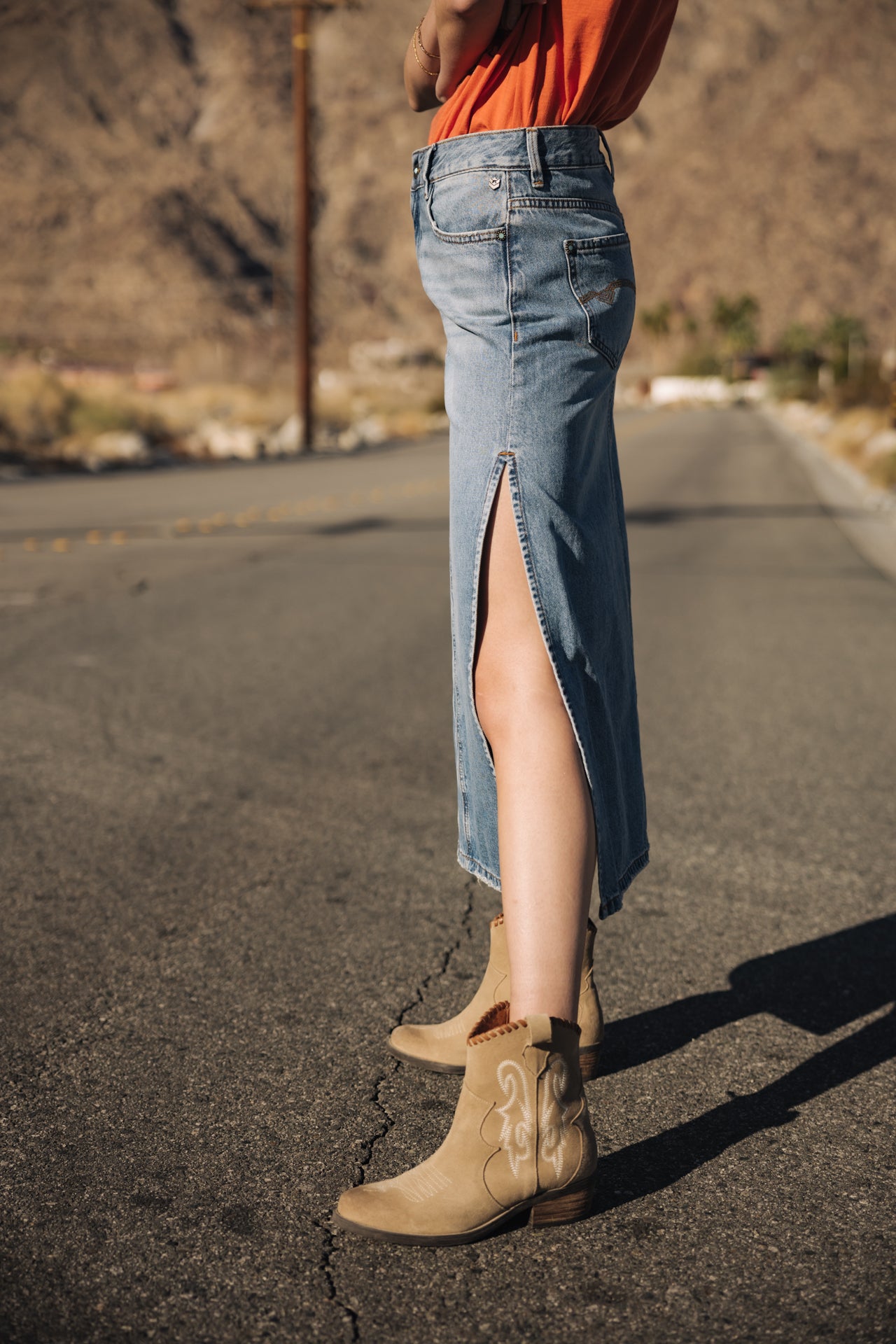 Jupe longue en denim Carla Denim (syracuse)