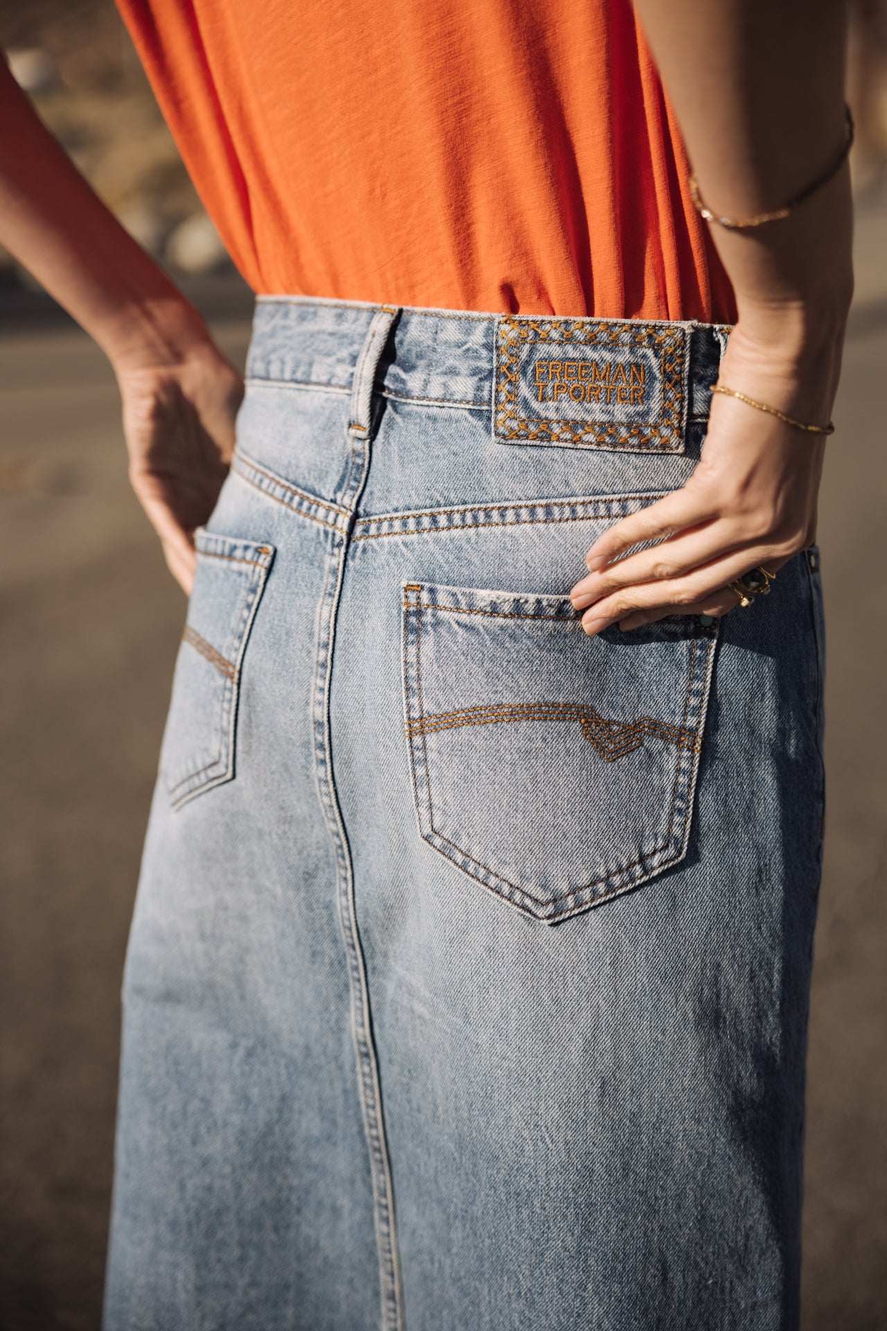 Jupe longue en denim Carla Denim (syracuse)