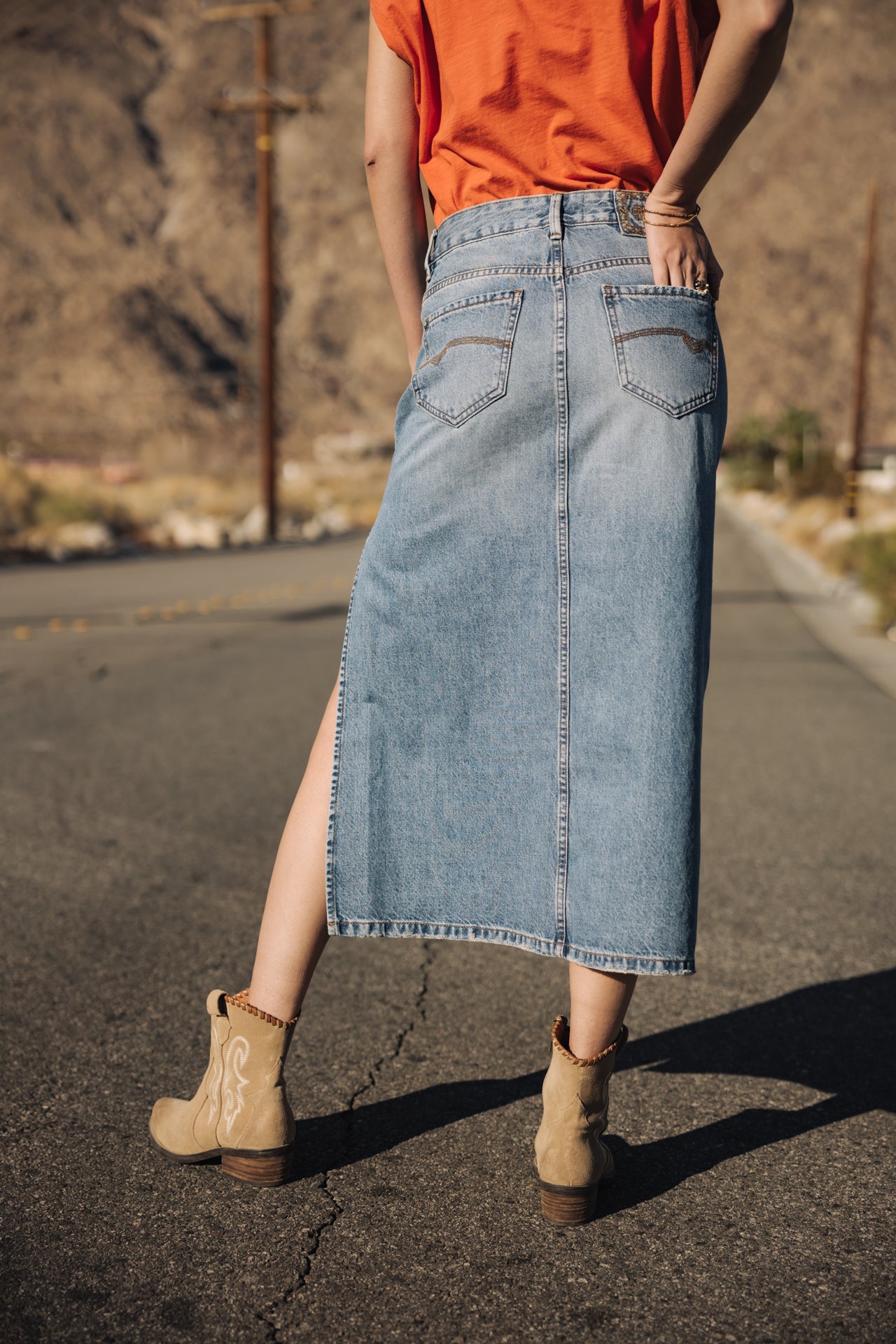 Jupe longue en denim Carla Denim (syracuse)
