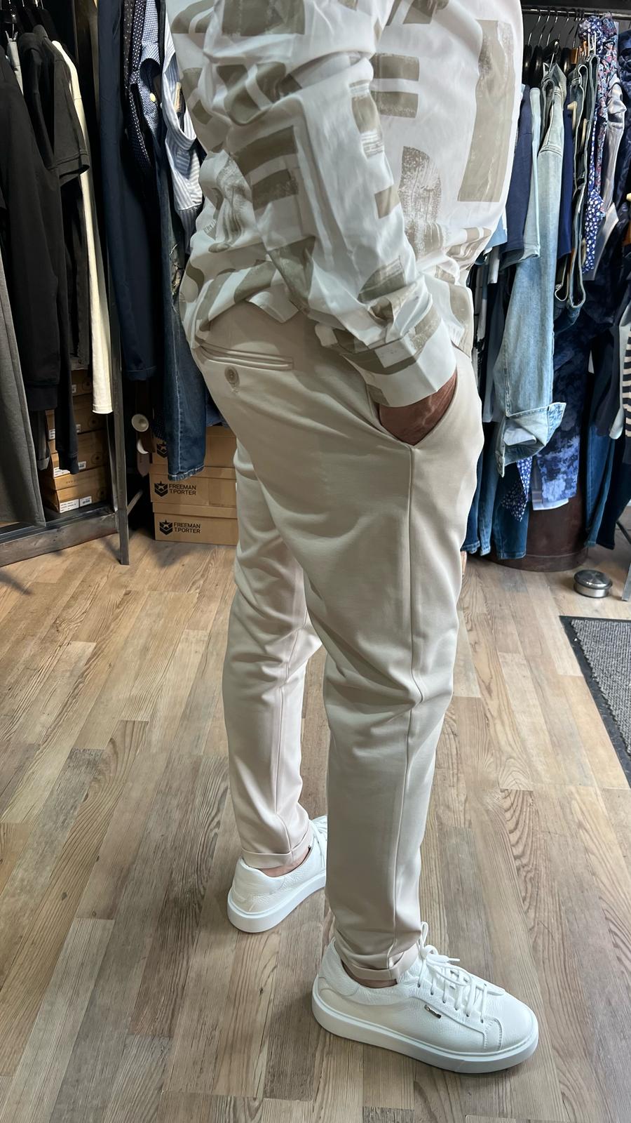 PANTALON SLIM FIT « BONNIE » EN VISCOSE MÉLANGÉE