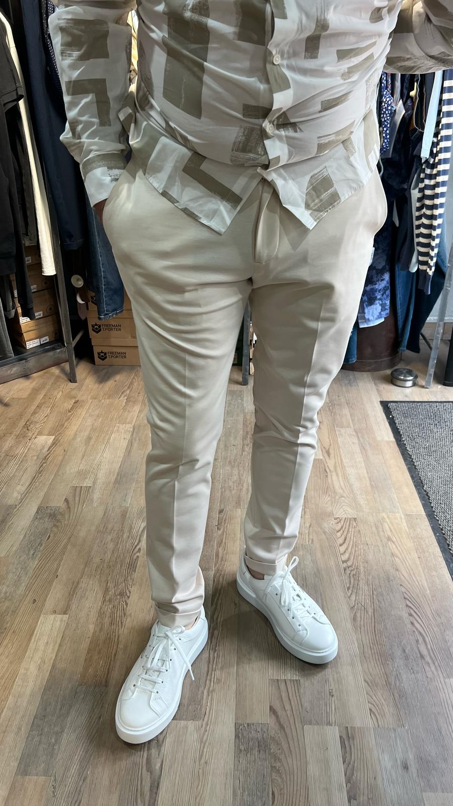 PANTALON SLIM FIT « BONNIE » EN VISCOSE MÉLANGÉE