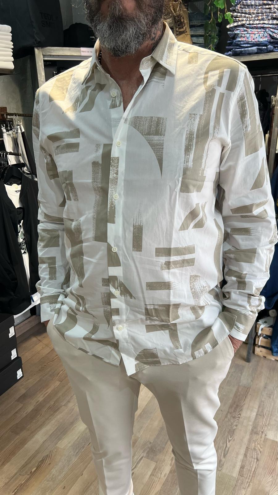 CHEMISE REGULAR STRAIGHT FIT « BARCELONA » EN COTON IMPRIMÉ