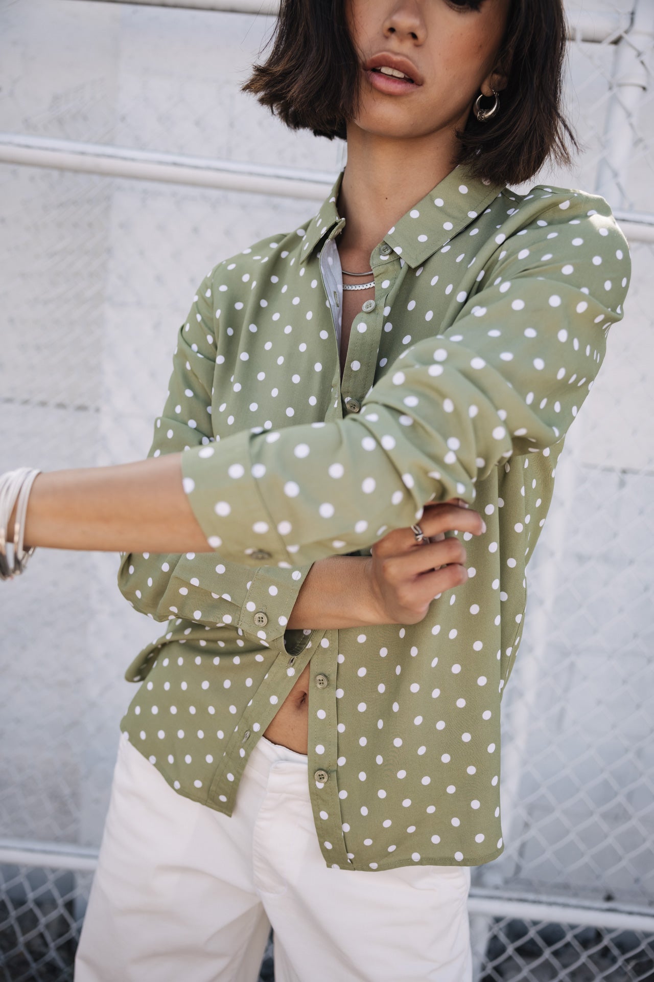 Katy Dots Chemise à pois (light khaki)