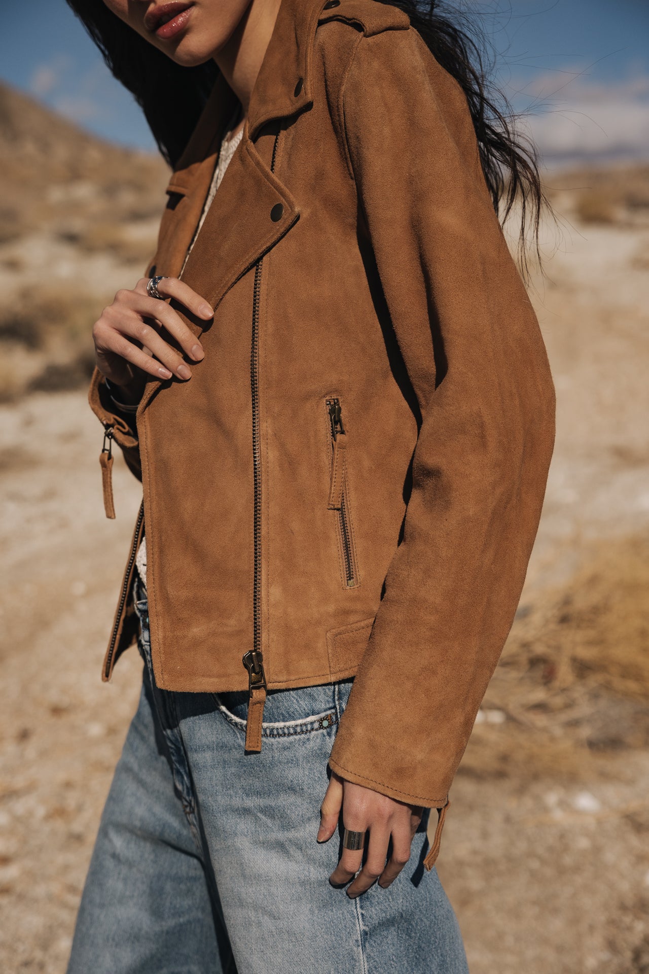 Perfecto en cuir Kristen Daim (rubber)