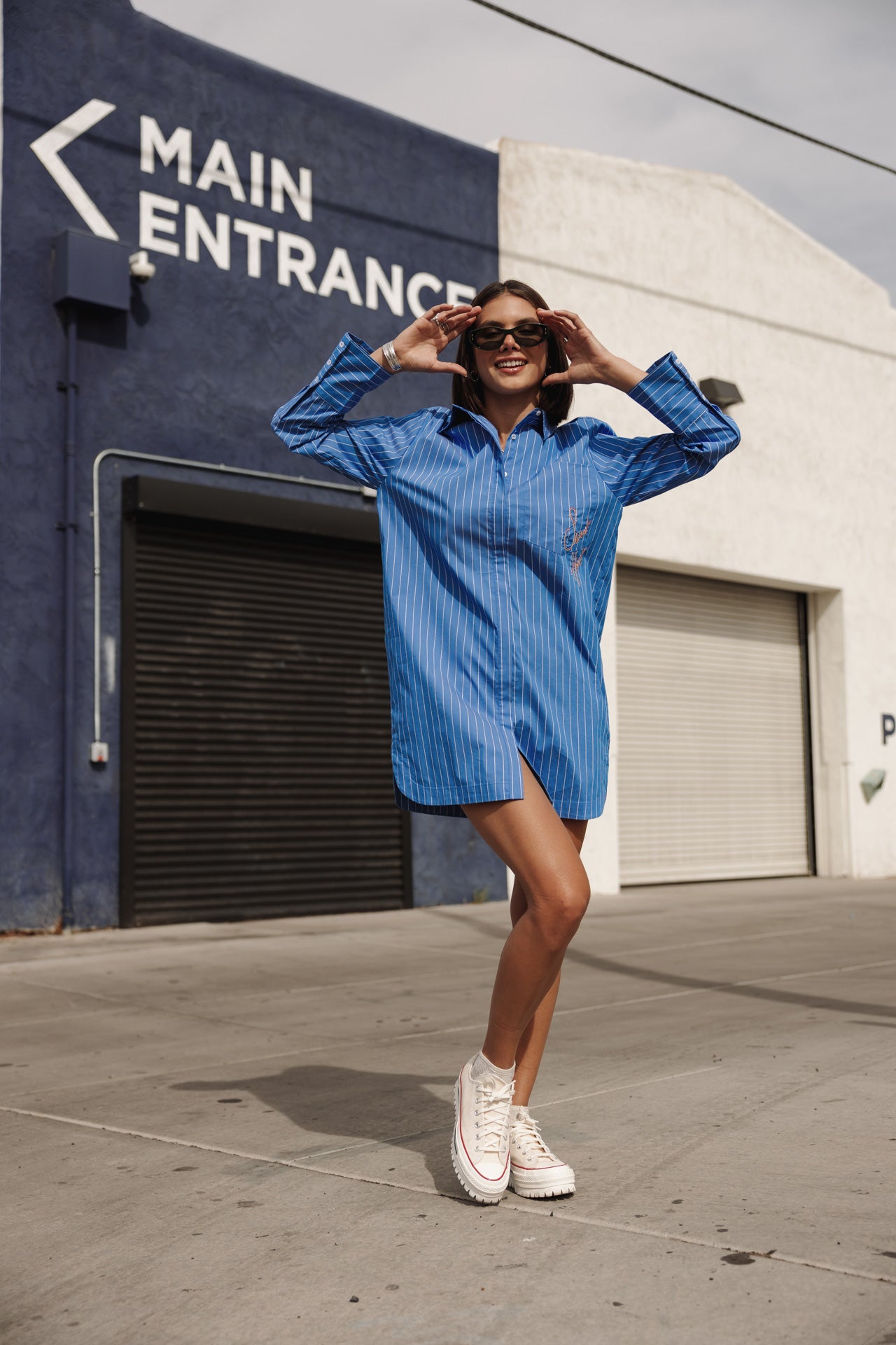 Restine Boyfriend Robe chemise loose (granada sky)