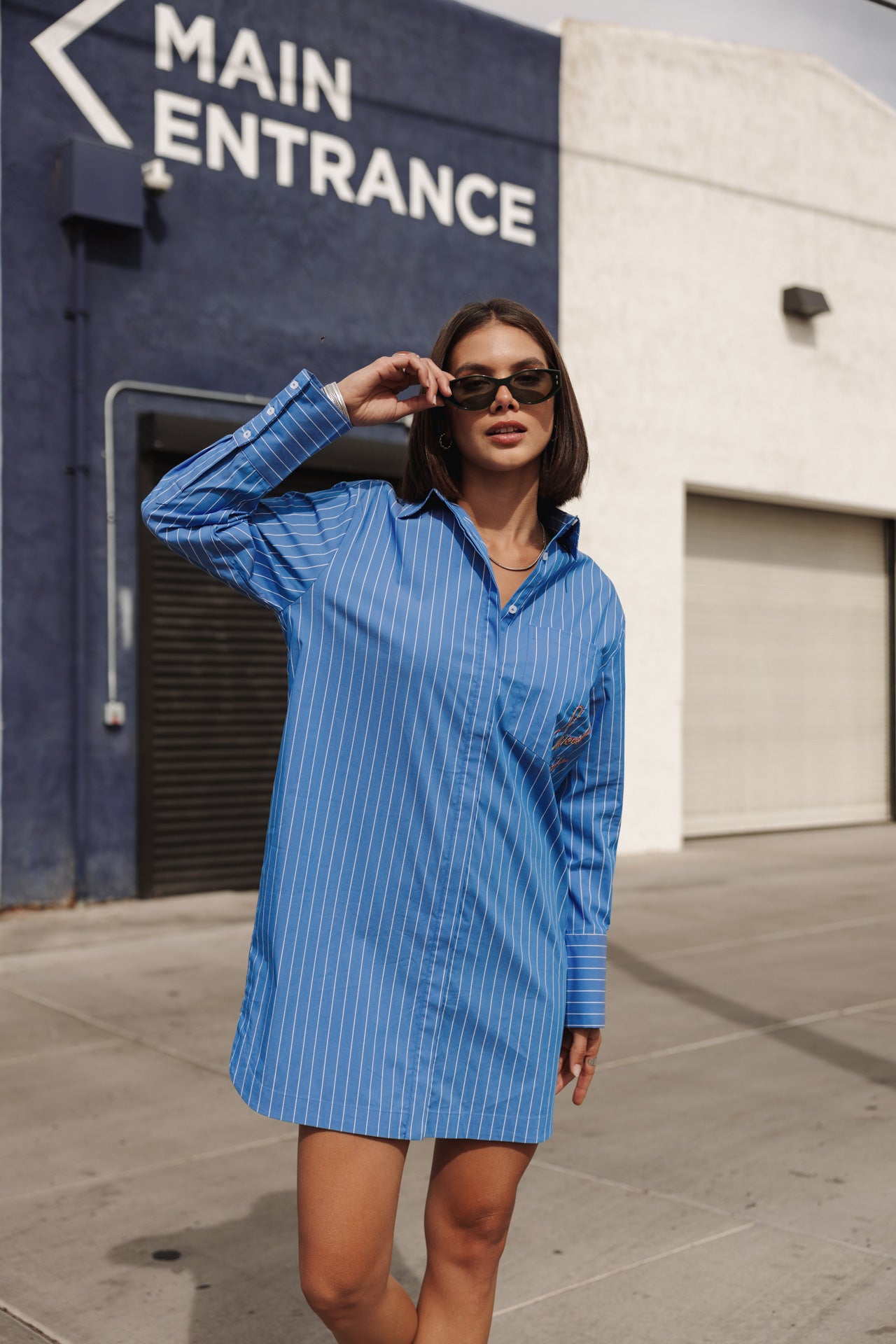 Restine Boyfriend Robe chemise loose (granada sky)
