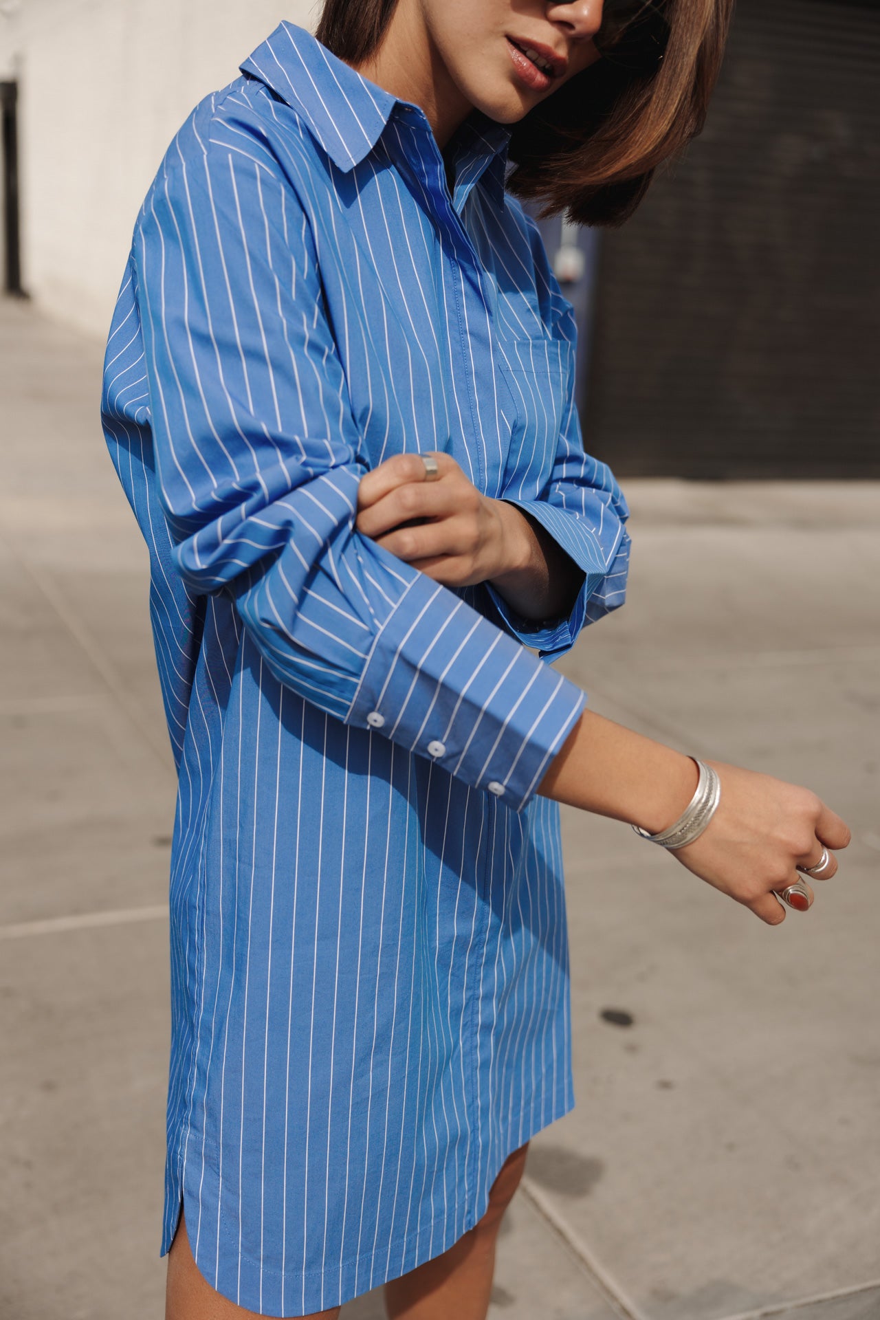 Restine Boyfriend Robe chemise loose (granada sky)