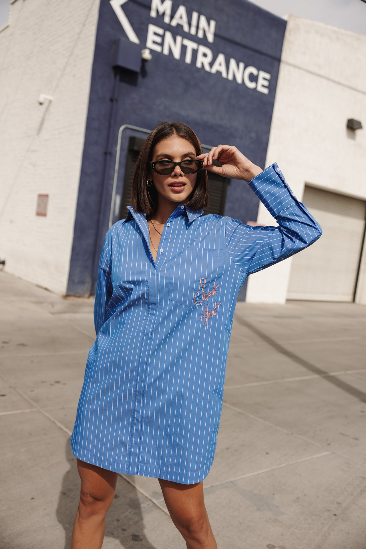 Restine Boyfriend Robe chemise loose (granada sky)