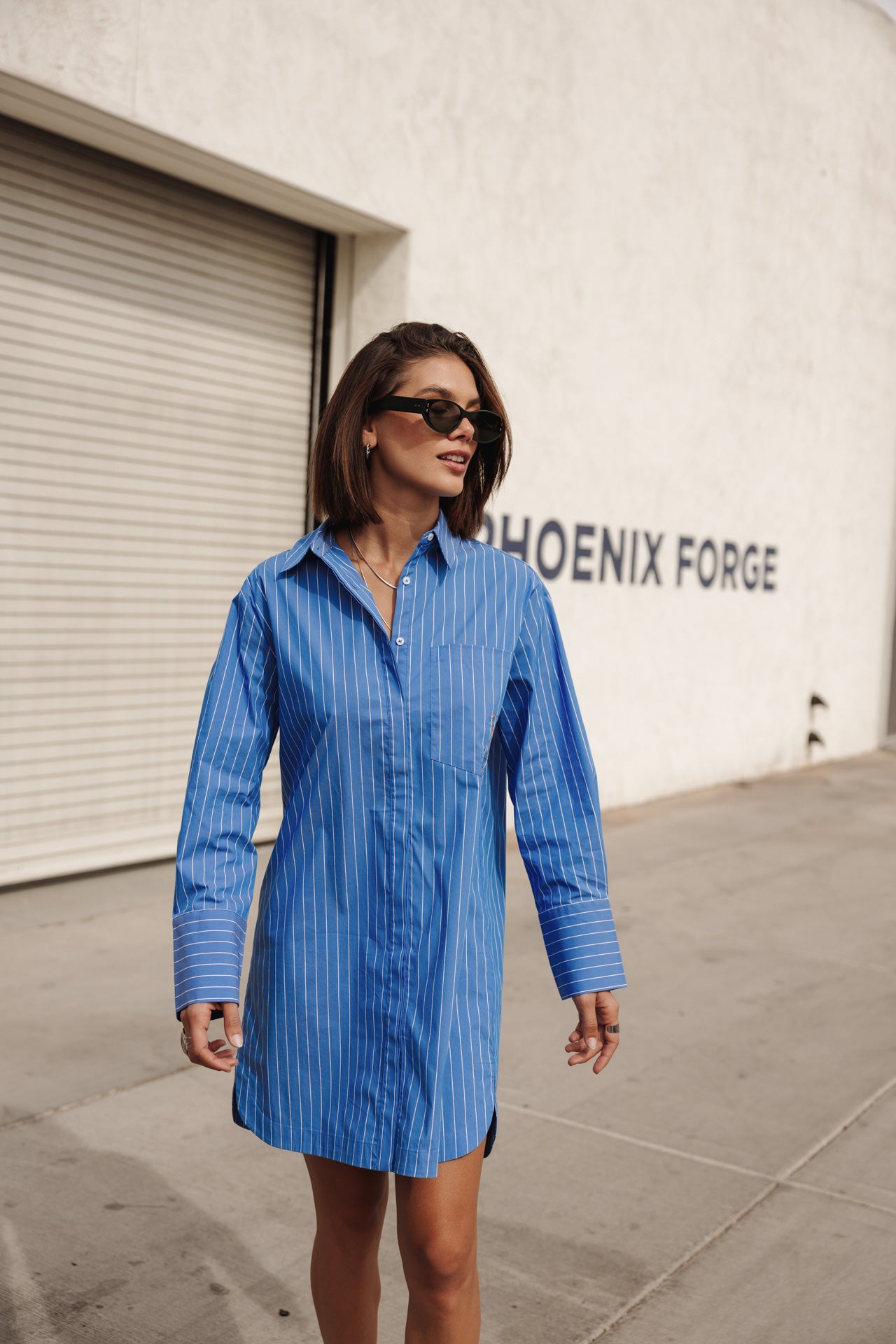 Restine Boyfriend Robe chemise loose (granada sky)