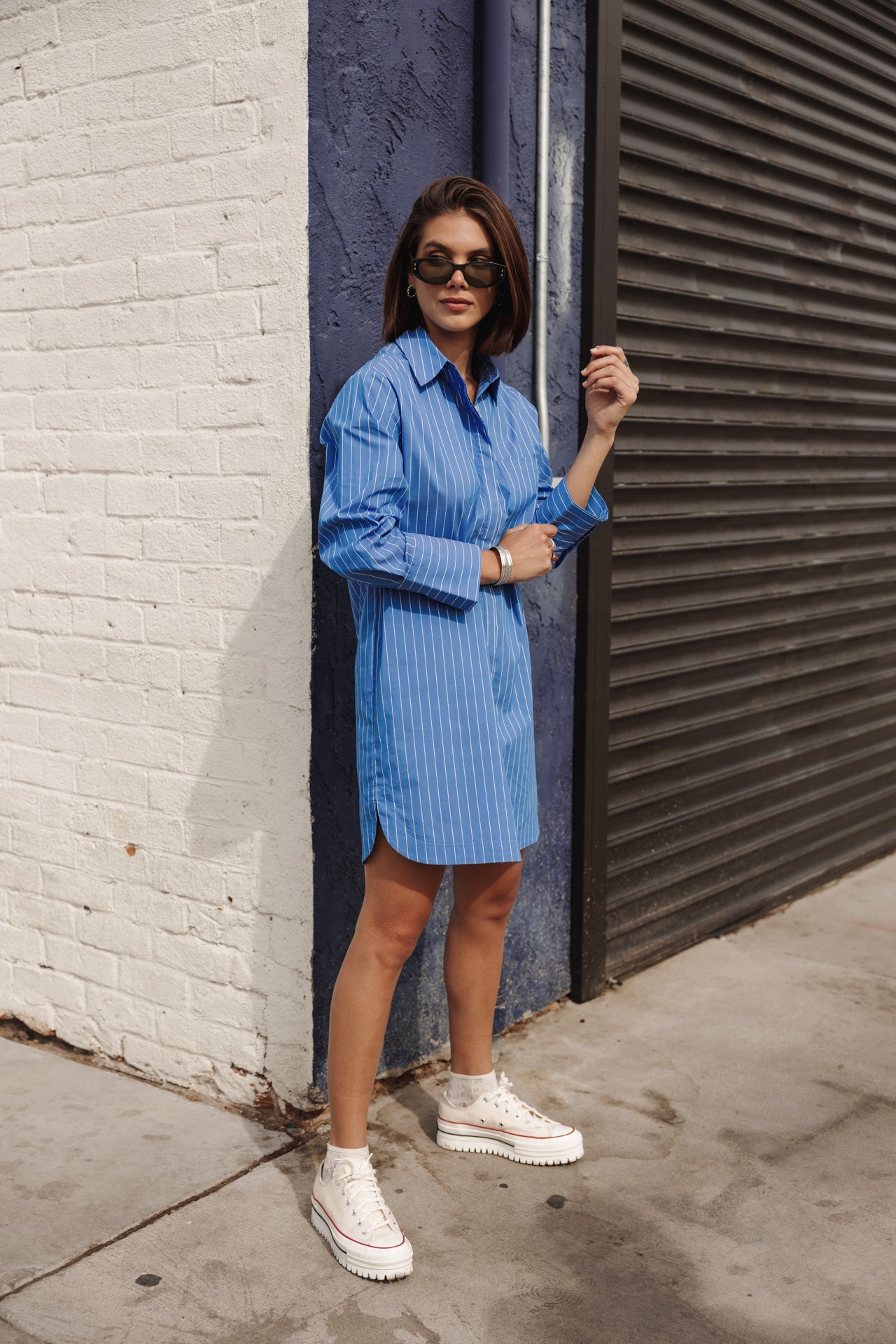 Restine Boyfriend Robe chemise loose (granada sky)