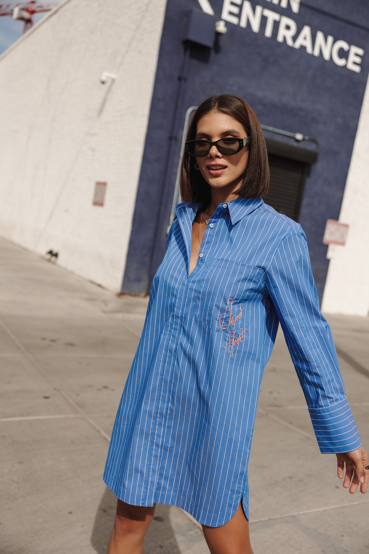 Restine Boyfriend Robe chemise loose (granada sky)