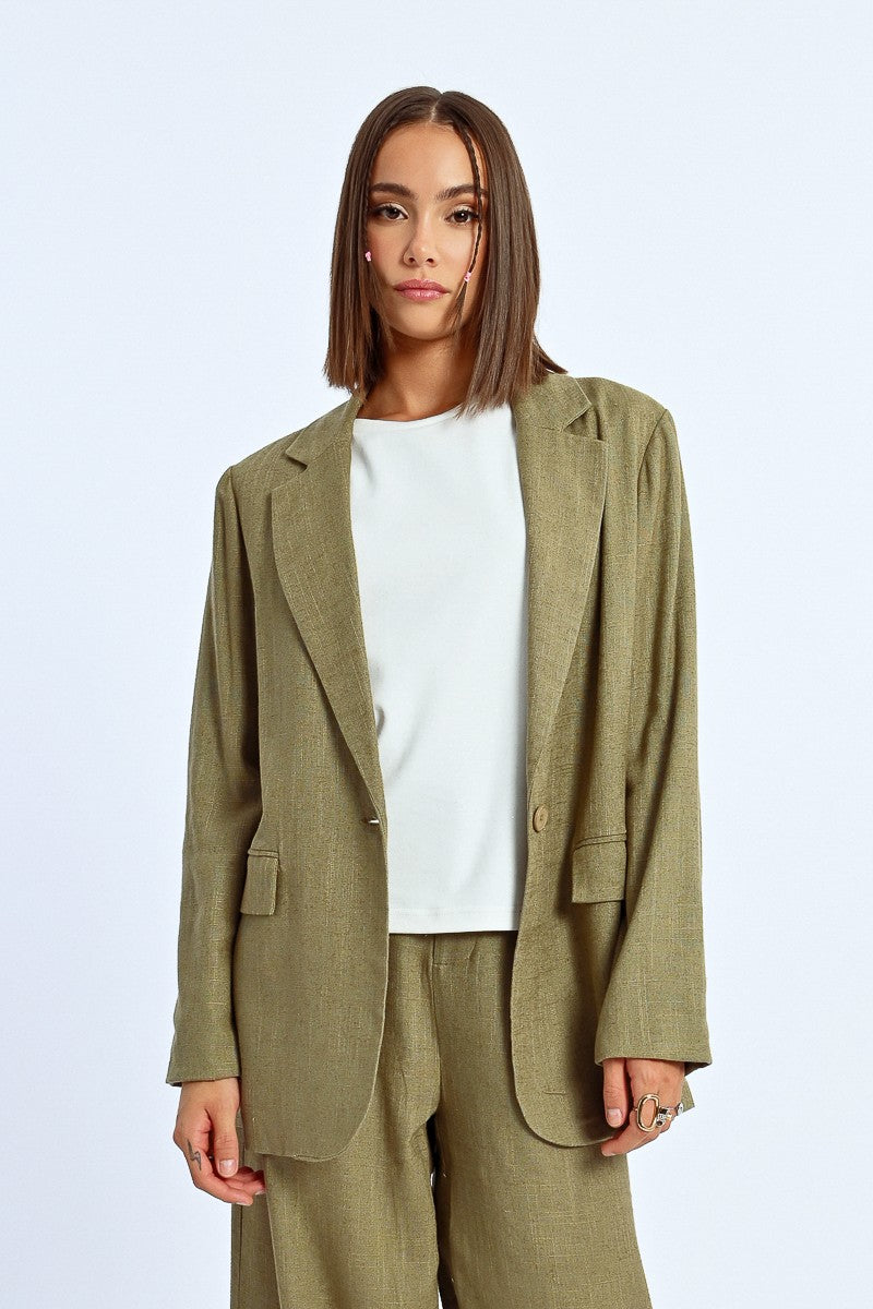 Blazer en lin (kaki)
