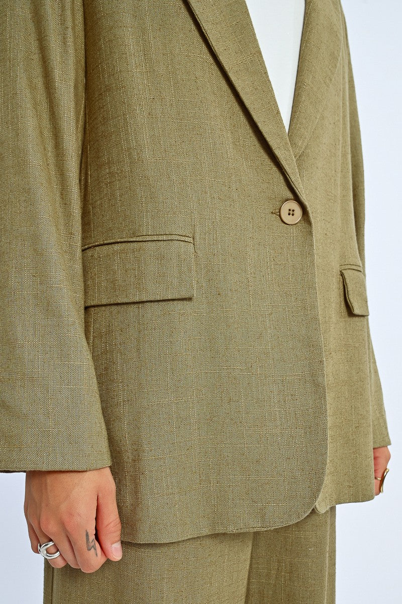 Blazer en lin (kaki)