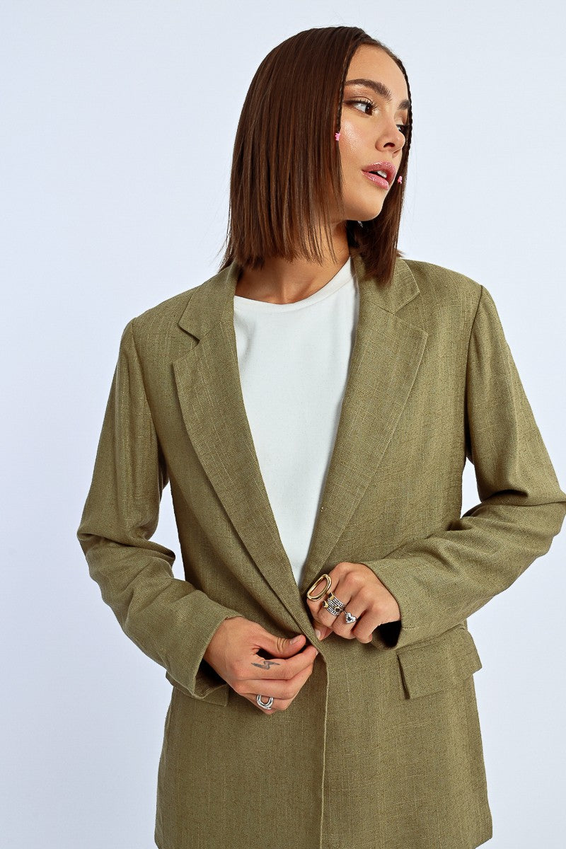 Blazer en lin (kaki)
