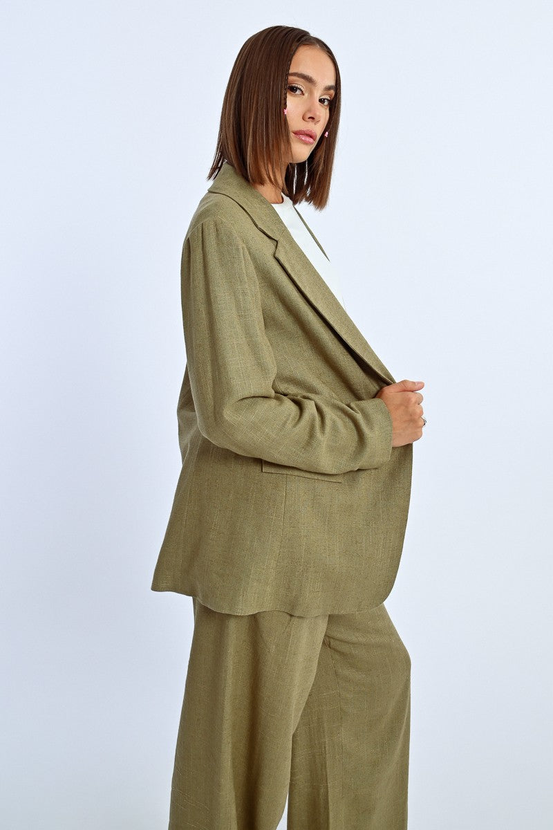 Blazer en lin (kaki)