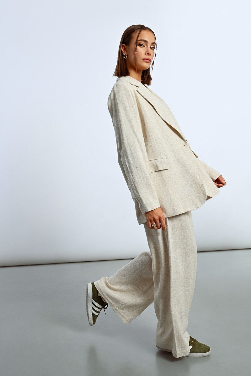 Blazer en lin (light beige)