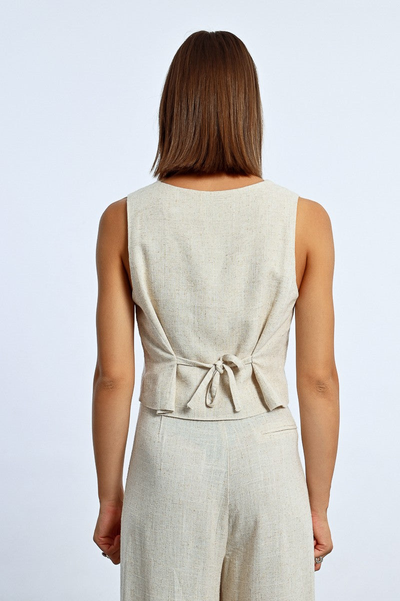 Gilet Boléro en lin (light beige)