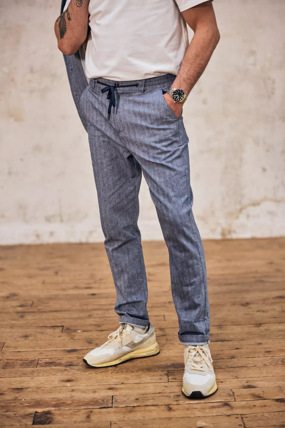 Pantalon Derek Chevron (Ensign blue)