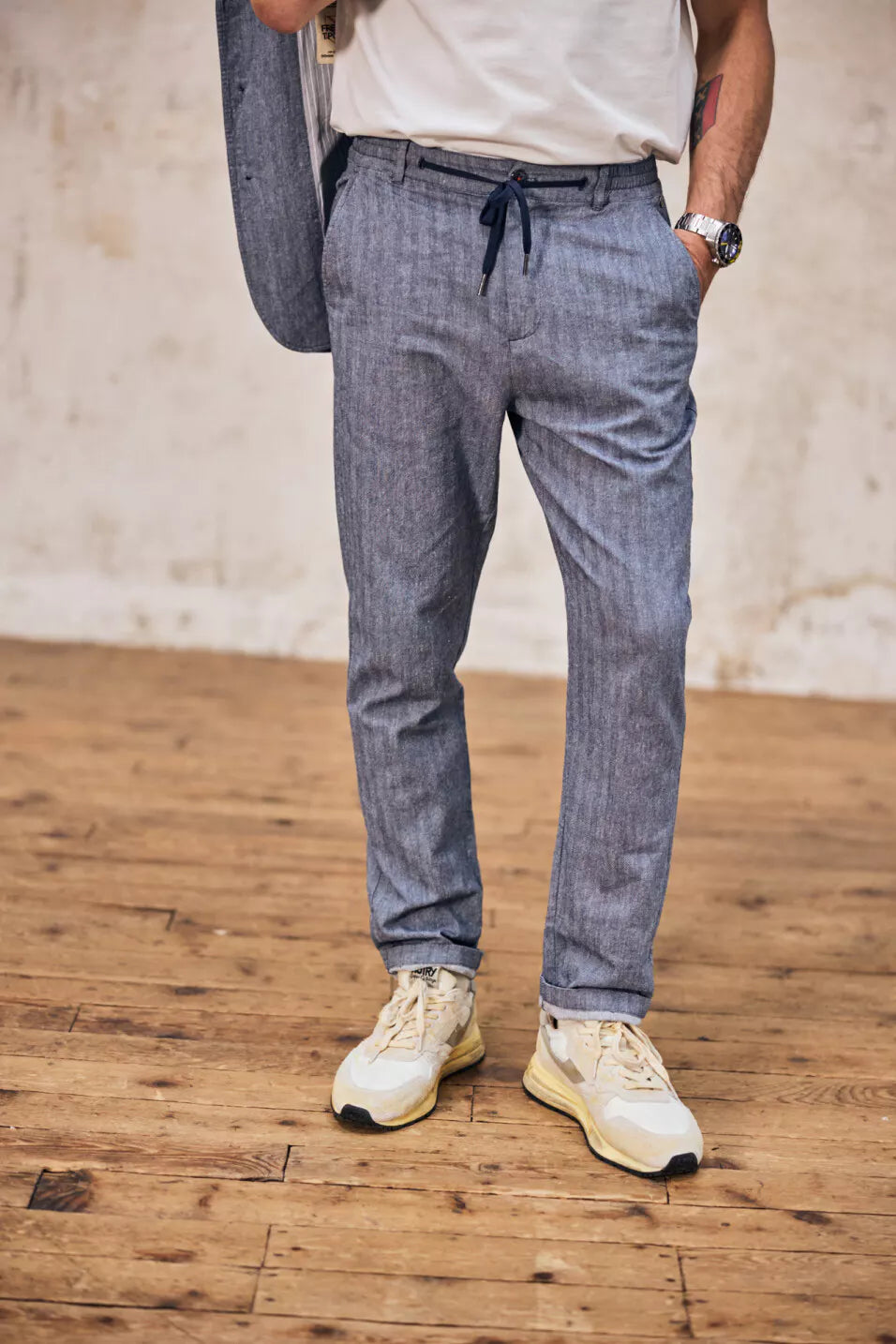 Pantalon Derek Chevron (Ensign blue)