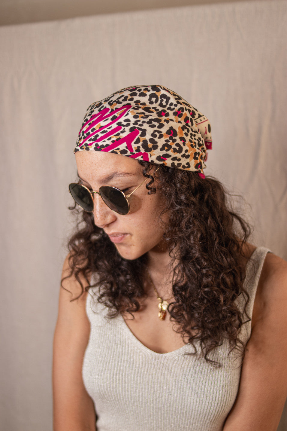 Fathia Wild Leopard Small (pearled ivory)