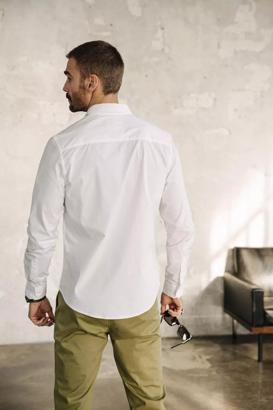 Chemise straight Jeremiah Pop Stretch (White)