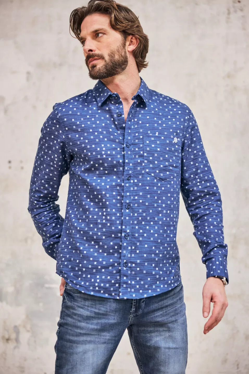 Chemise straight Homme Jeremiah Squared (Peacoat)