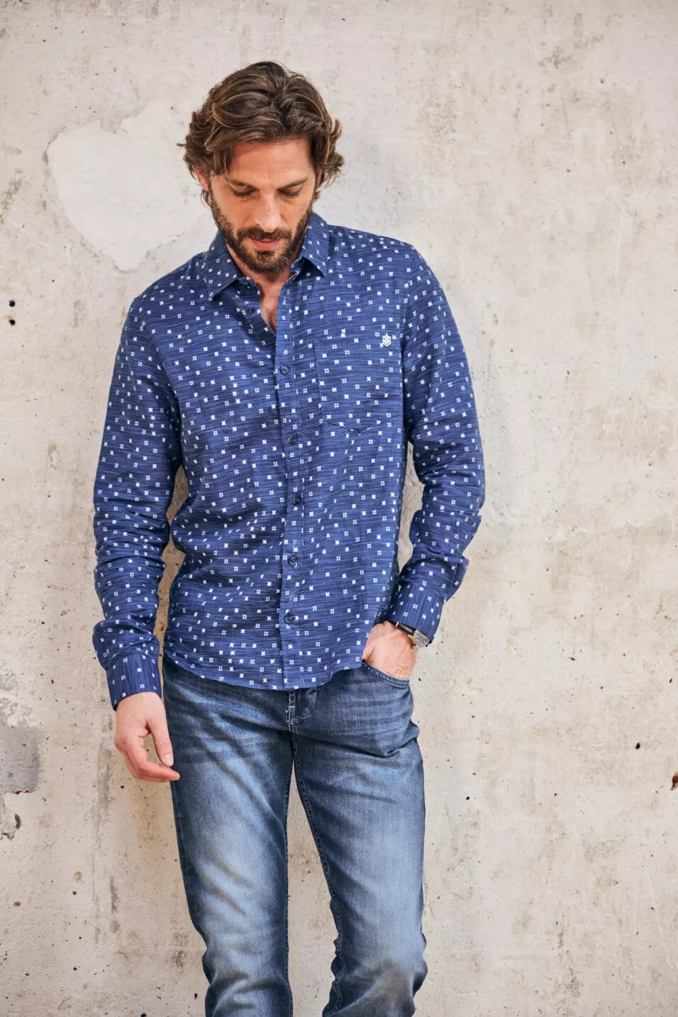 Chemise straight Homme Jeremiah Squared (Peacoat)