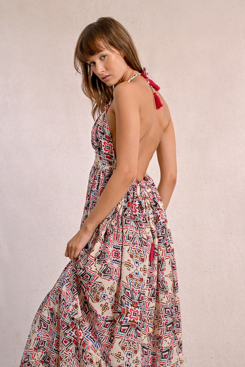 Longue robe à imprimé ethnique