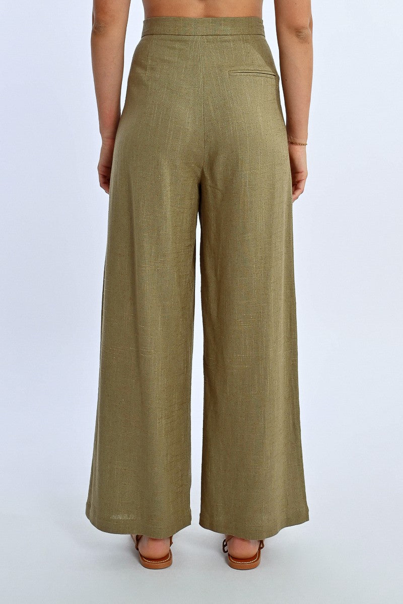 Pantalon en lin (Kaki)