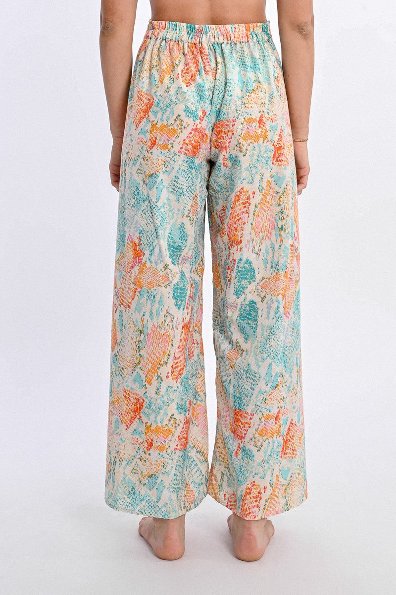 Pantalon fluide, imprimé animalier
