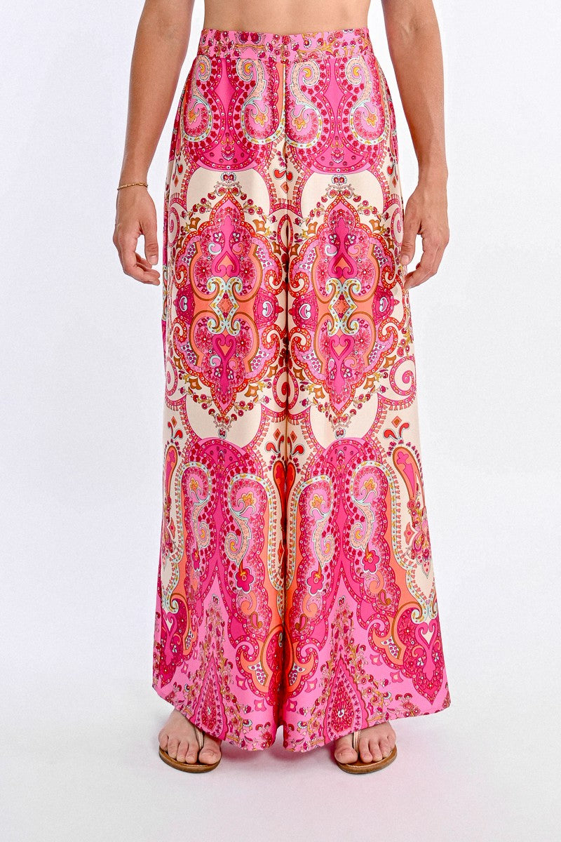 Pantalon imprimé taille haute (PINK DAPHNE)