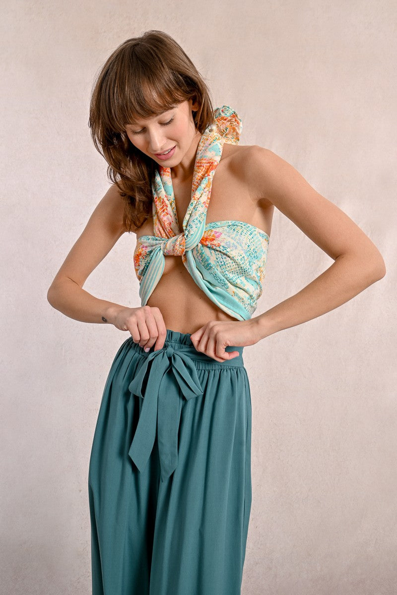 Paréo imprimé animalier (TURQUOISE JAZZ)