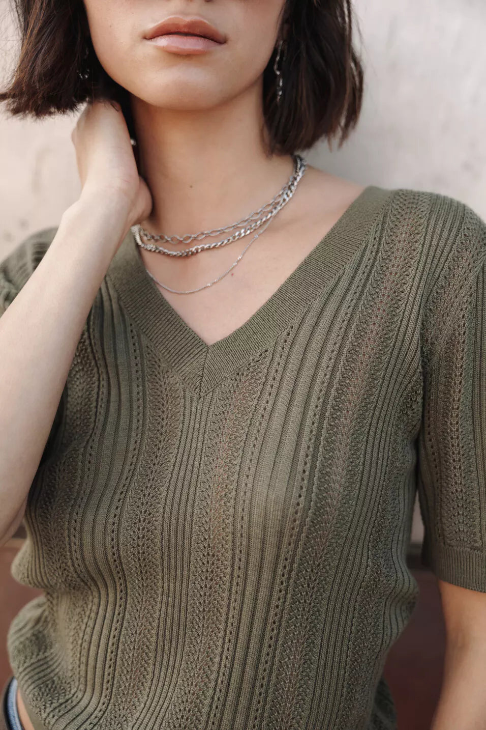 Shirt en maille ajourée Polane Rib T- (Four leaf clover)