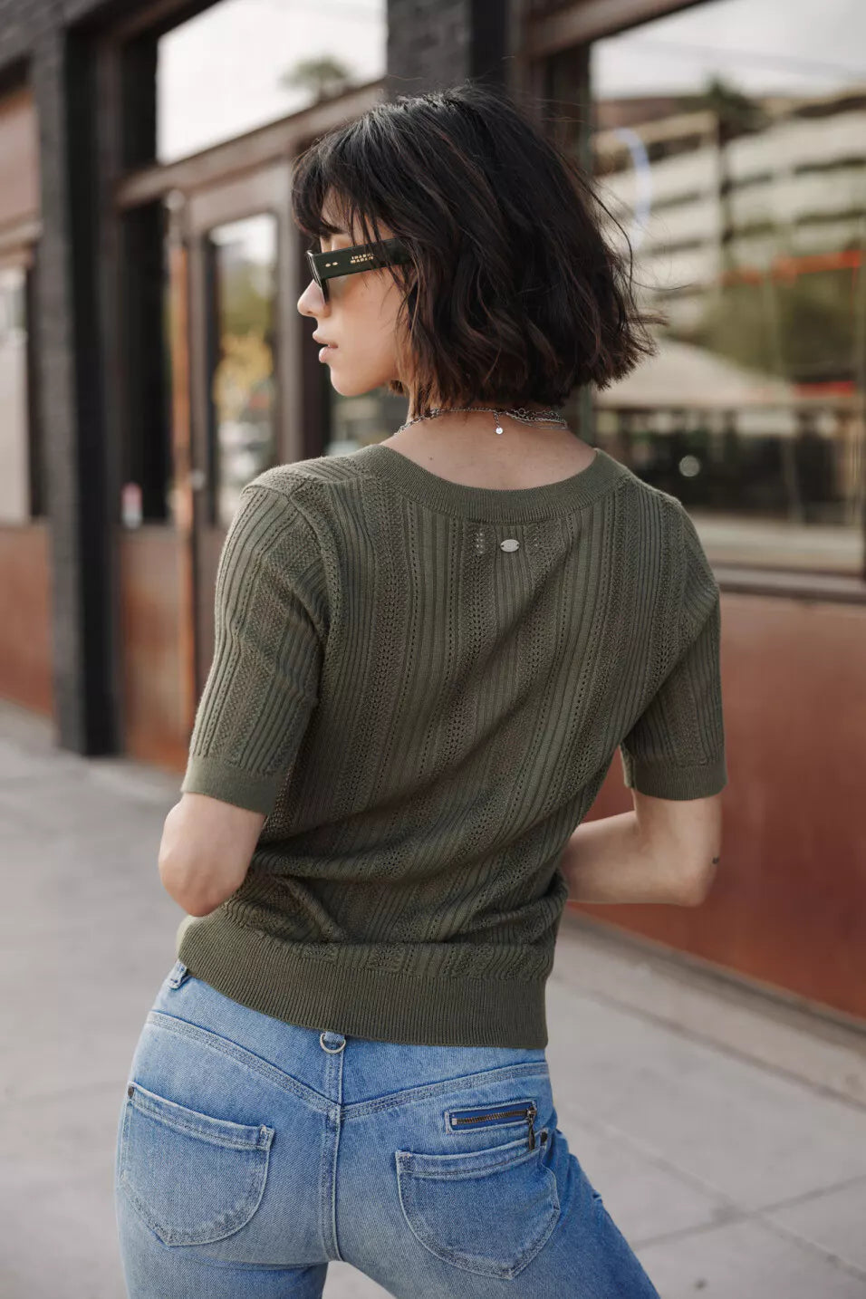 Shirt en maille ajourée Polane Rib T- (Four leaf clover)