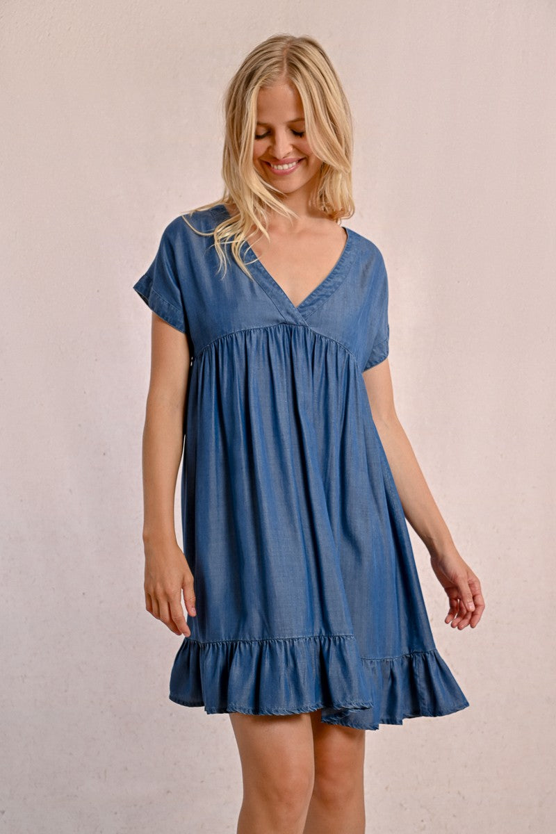 Robe courte en lyocell